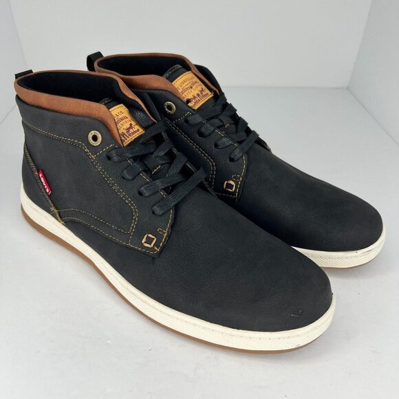 Levis Mens 51927941A Black Goshen Waxed Lace Up High Top Size 13 Ankle Sneakers main image 6